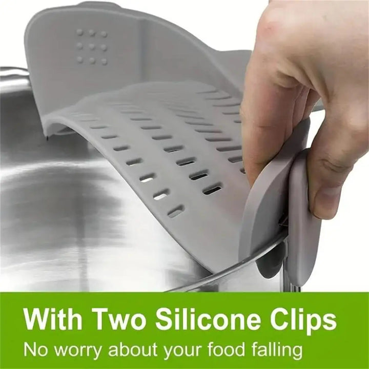 Silicone Clip-On Strainer for Pots, Pans & Bowls