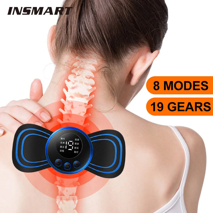 💆‍♂️ Mini Electric Neck Massager EMS 8 Modes