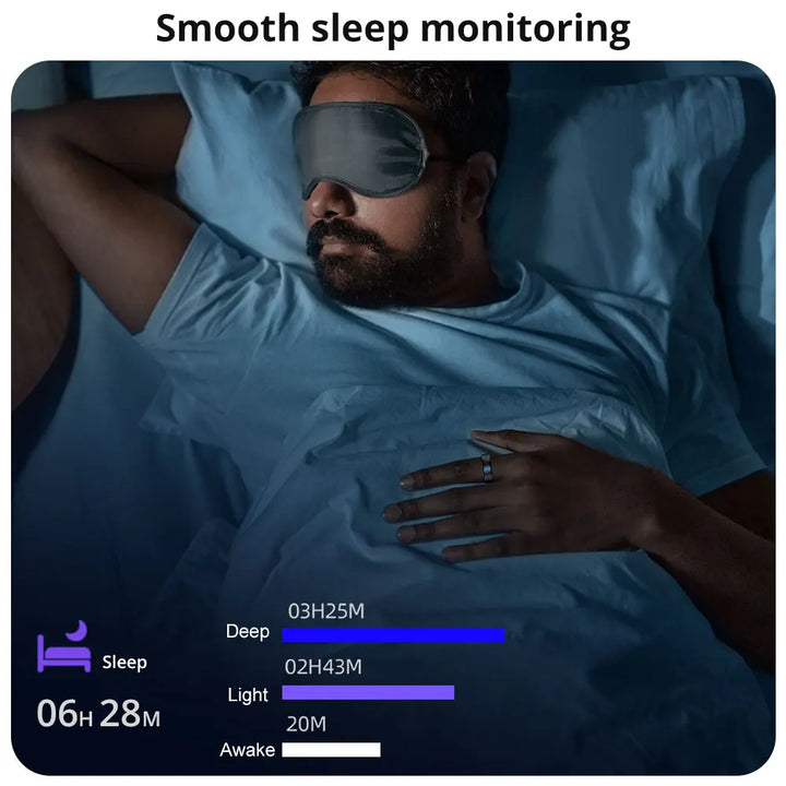 Smart Ring - Heart Rate & Oxygen Monitor, IP68 & 5ATM, Multi-sport Mode