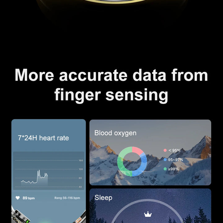 Smart Ring - Heart Rate & Oxygen Monitor, IP68 & 5ATM, Multi-sport Mode