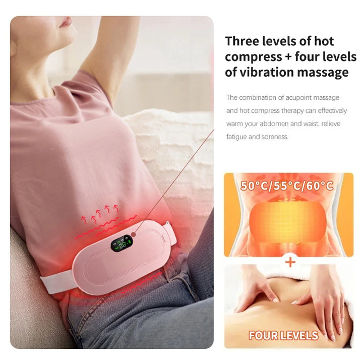 Smart Heated Waist Massager – Soothing Vibration for Abdominal Relief