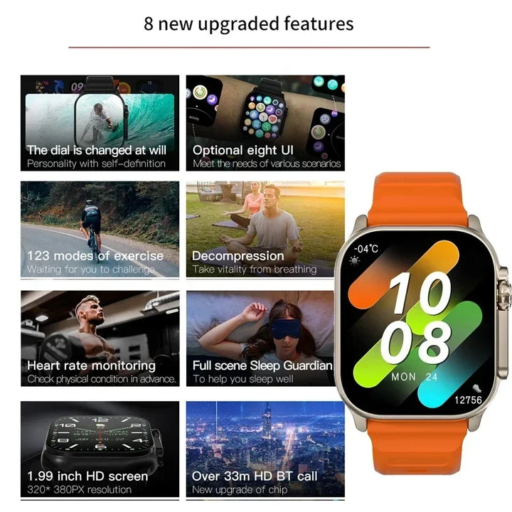 T900 Ultra Smartwatch 2024 - 2.3'' Touchscreen, Health Monitor, BT Calls