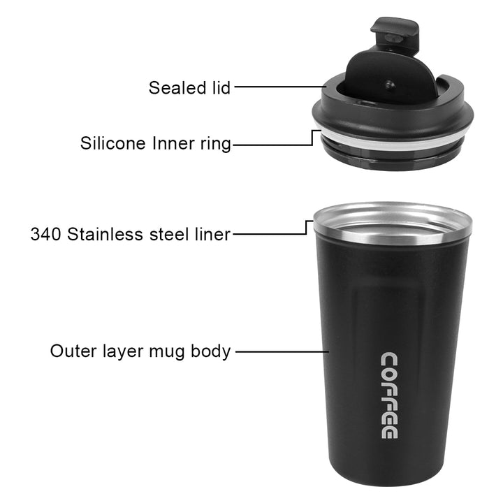 Thermo Cafe Leak-Proof Travel Mug – 380/510ML Stainless Steel